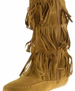 Shoes Of Soul L 3228-1 Women's Layered Fringe Moccasin Boots 12 Shoes Of Soul L 3228-1 Women's Layered Fringe Moccasin Boots