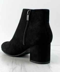 Top Moda Ladd 1 Womens Faux Suede Chunky Heeled Zip Up Ankle Booties Women's