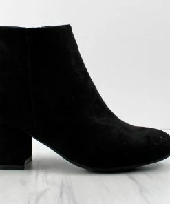 Top Moda Ladd 1 Womens Faux Suede Chunky Heeled Zip Up Ankle Booties Women's