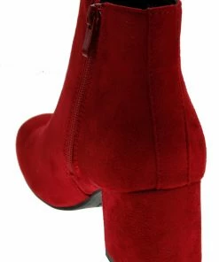 Top Moda Ladd 1 Womens Faux Suede Chunky Heeled Zip Up Ankle Booties Women's