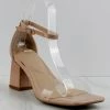 Bamboo Women's Lasting-12 Womens Square Toe Single Band Heel Sandals