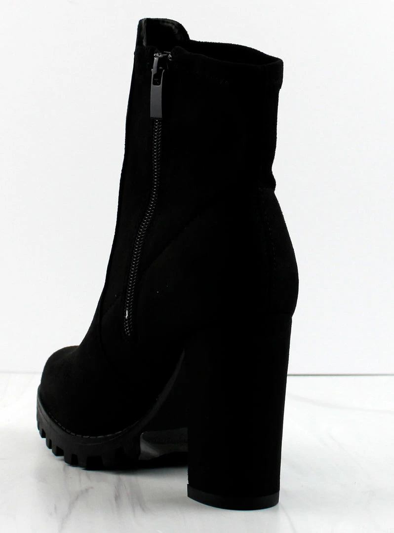 Top Moda Leslie-2 Womens Block Heeled Ridge Sole High Ankle Boots 3 Top Moda Leslie-2 Womens Block Heeled Ridge Sole High Ankle Boots