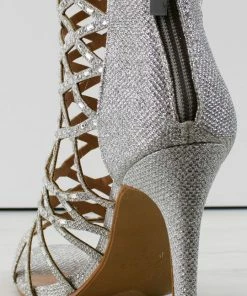 Forever Lilli 11 Women's Caged Embellished Stiletto Dress Heels 11 Forever Lilli 11 Women's Caged Embellished Stiletto Dress Heels