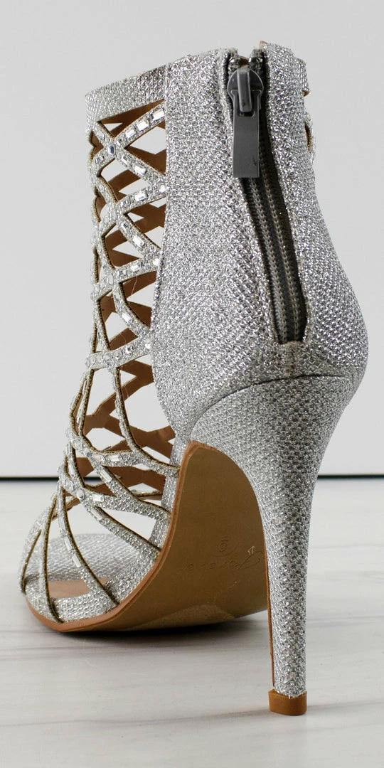 Forever Lilli 11 Women's Caged Embellished Stiletto Dress Heels 3 Forever Lilli 11 Women's Caged Embellished Stiletto Dress Heels