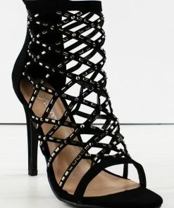 Forever Lilli 11 Women's Caged Embellished Stiletto Dress Heels 12 Forever Lilli 11 Women's Caged Embellished Stiletto Dress Heels