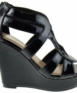 SHOE BARGAIN WAREHOUSE (WWW.SBWSHOES.COM) Lindy 3 Women's Heeled Strappy Wedge Sandals