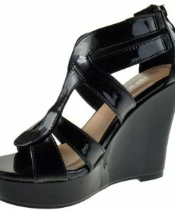 SHOE BARGAIN WAREHOUSE (WWW.SBWSHOES.COM) Lindy 3 Women's Heeled Strappy Wedge Sandals