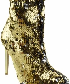 SHOE BARGAIN WAREHOUSE (WWW.SBWSHOES.COM) Loren 02 Women's Sequined Ankle Fabric Pump Women's Boots
