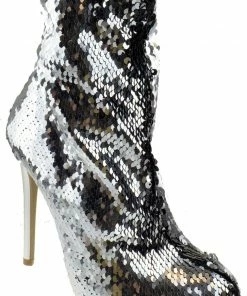 SHOE BARGAIN WAREHOUSE (WWW.SBWSHOES.COM) Loren 02 Women's Sequined Ankle Fabric Pump Women's Boots
