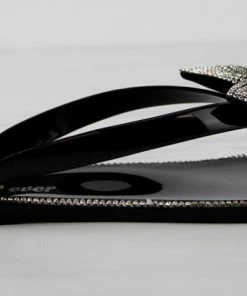 Forever Lucid 13 Womens Rhinestone Embellished Bow Jelly Flip Flops Women's