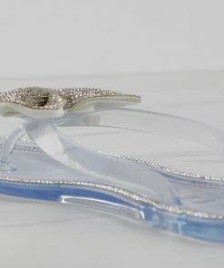 Forever Lucid 13 Womens Rhinestone Embellished Bow Jelly Flip Flops Women's