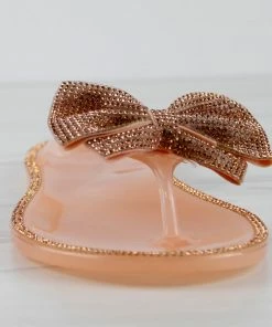 Forever Lucid 13 Womens Rhinestone Embellished Bow Jelly Flip Flops Women's