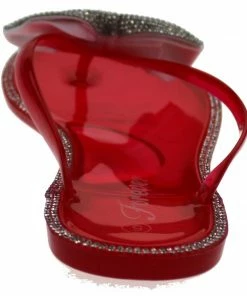 Forever Lucid 13 Womens Rhinestone Embellished Bow Jelly Flip Flops Women's