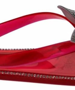 Forever Lucid 13 Womens Rhinestone Embellished Bow Jelly Flip Flops Women's