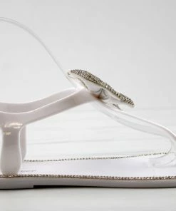 Forever Lucid 15 Womens Sling Back Rhinestone Embellished Bow T Strap Jelly Sandals Women's