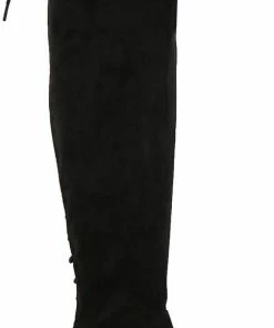 Top Moda Women's Lucy-22 Womens Low Heeled Tie Up Thigh High Boots