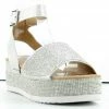 Forever Luxury 96 Women's Rhinestone Wide Band Buckled Platform Sandals