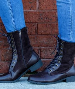 Forever Jalen 33 Women's Two Tone Lace Up Combat Boots