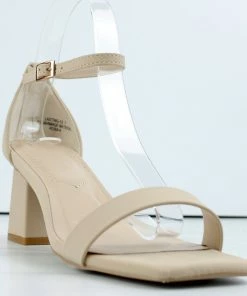 Bamboo Women's Lasting-12 Womens Square Toe Single Band Heel Sandals