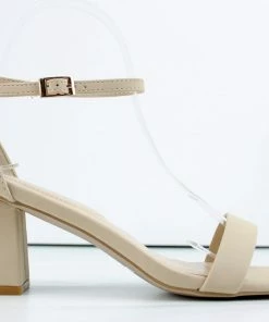 Bamboo Women's Lasting-12 Womens Square Toe Single Band Heel Sandals