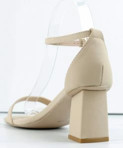 Bamboo Women's Lasting-12 Womens Square Toe Single Band Heel Sandals