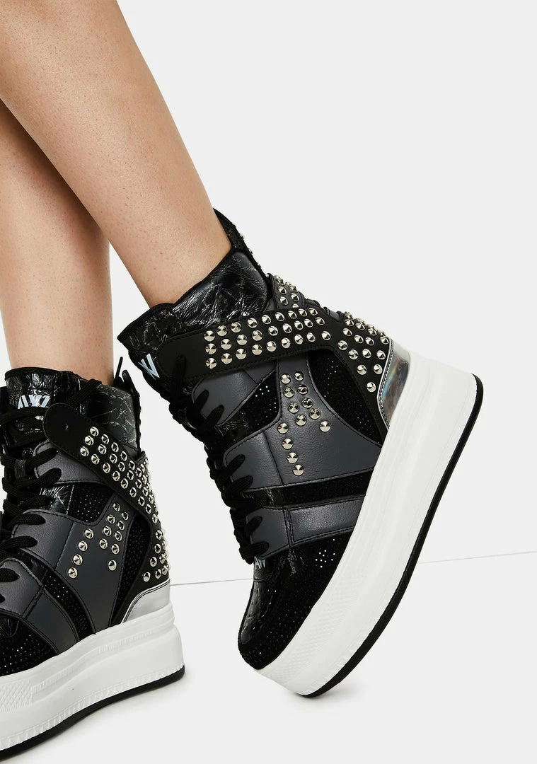 Anthony Wang Women's Quince 03 Womens Stud/Rhinestone High Top Platform Fashion Sneakers 2 Anthony Wang Women's Quince 03 Womens Stud/Rhinestone High Top Platform Fashion Sneakers