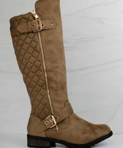 Forever Mango 23 Women's Suede Riding Knee High Buckle Boot