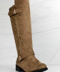 Forever Mango 23 Women's Suede Riding Knee High Buckle Boot