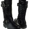 Link Mango 95K Little Girls Quilted Knee High Riding Zipper Boots Girl's