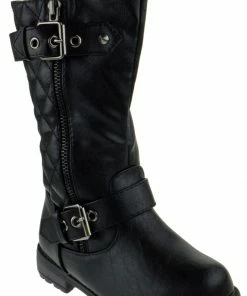 Link Mango 95K Little Girls Quilted Knee High Riding Zipper Boots Girl's