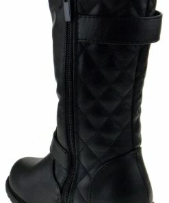 Link Mango 95K Little Girls Quilted Knee High Riding Zipper Boots Girl's