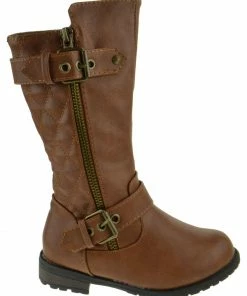 Link Mango 95K Little Girls Quilted Knee High Riding Zipper Boots Girl's