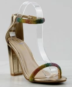 Bamboo Mania 81 Womens Rhinestone Embellished Straps Open Toe Pumps Women's