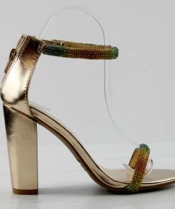 Bamboo Mania 81 Womens Rhinestone Embellished Straps Open Toe Pumps Women's