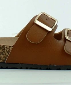 Lucky Top Girl's Mars 1K Little Girls Cork Bottom Slides With Double Buckle Sandles