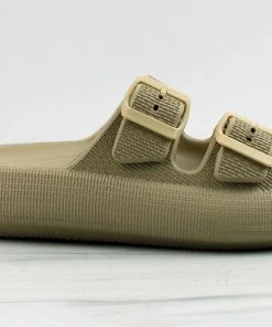 Forever Meek-03 Womens Double Strap Buckle Platform Slides Women's Sandals