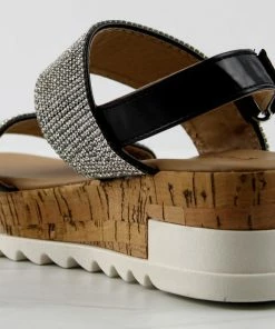 YOKI Girl's Melody 07Y Little Girls Studded Two Strap Platform Sandals