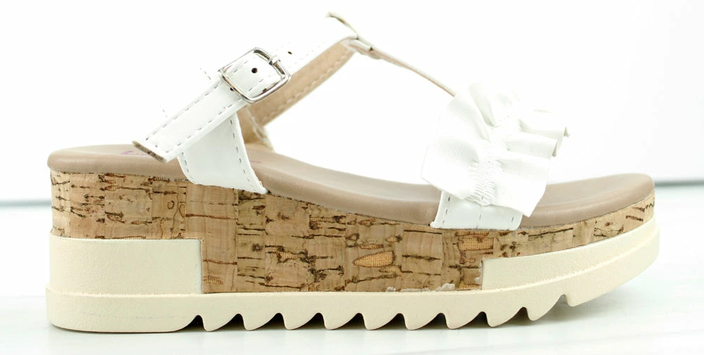 YOKI Melody 10Y Little Girl's Ruffled Band Platform Sandals 5 YOKI Melody 10Y Little Girl's Ruffled Band Platform Sandals