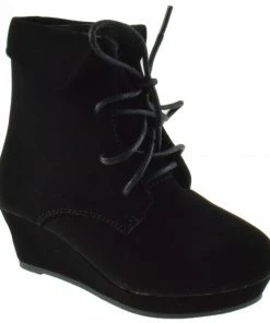 QQ Girls Mia 25 Girls Lace Up Ankle Wedged Booties 14 QQ Girls Mia 25 Girls Lace Up Ankle Wedged Booties