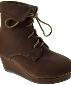 QQ Girls Mia 25 Girls Lace Up Ankle Wedged Booties 10 QQ Girls Mia 25 Girls Lace Up Ankle Wedged Booties