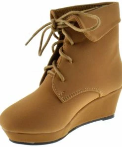 QQ Girls Mia 25 Girls Lace Up Ankle Wedged Booties 13 QQ Girls Mia 25 Girls Lace Up Ankle Wedged Booties