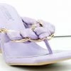 Lemonade Milah Women's Twisted Chain Heeled Thong Sandals