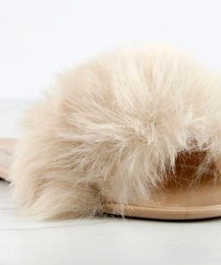 Top Moda Women's Misty 1 Womens Ultra Fluffy Flat Slip On Sandals