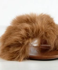 Top Moda Women's Misty 1 Womens Ultra Fluffy Flat Slip On Sandals