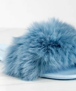 Top Moda Women's Misty 1 Womens Ultra Fluffy Flat Slip On Sandals