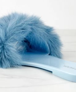 Top Moda Women's Misty 1 Womens Ultra Fluffy Flat Slip On Sandals