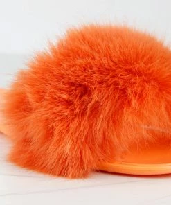 Top Moda Women's Misty 1 Womens Ultra Fluffy Flat Slip On Sandals