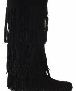 YOKI Mudd 55 Womens Below The Knee 4 Layer Fringe Moccasin Boots Women's