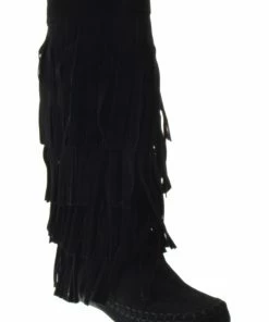 YOKI Mudd 55 Womens Below The Knee 4 Layer Fringe Moccasin Boots Women's