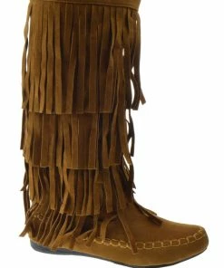 YOKI Mudd 55 Womens Below The Knee 4 Layer Fringe Moccasin Boots Women's